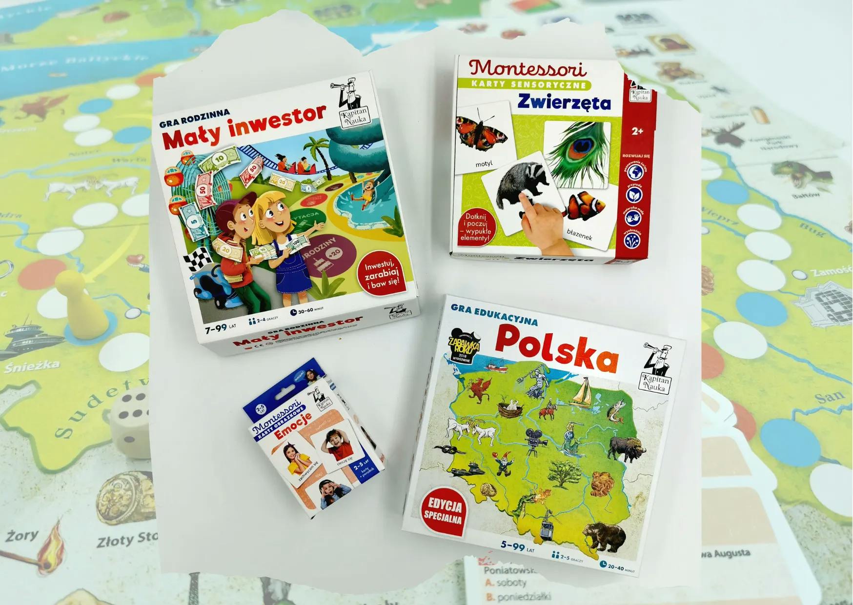 Nowe gry planszowe i Karty Montessori od Kapitana Nauki